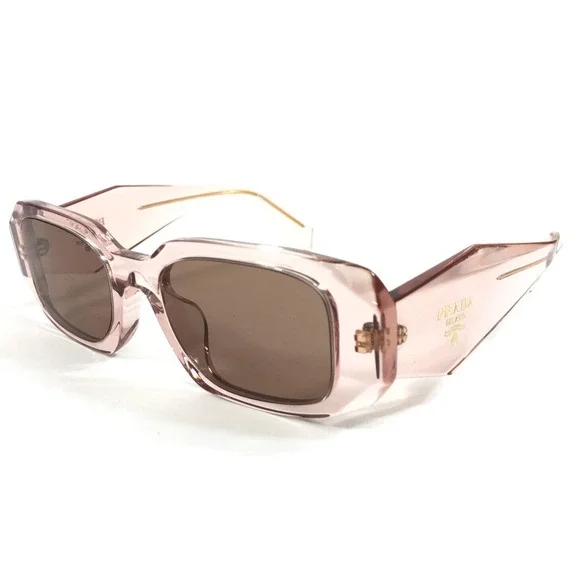 Prada Sunglasses SPR17W-F 19Q-10D Transparent Peach Asian Fit with Brown Lenses - Picture 1 of 13